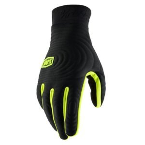 Gants cross 100% BRISKER XTREME NOIR/JAUNE FLUO 2024