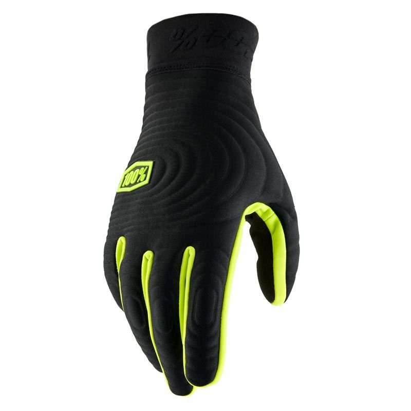 Gants cross 100% BRISKER XTREME NOIR/JAUNE FLUO 2024