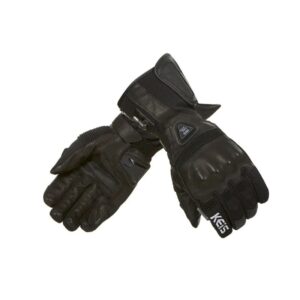 Gants chauffants Keis G601 en cuir et textile avec membrane imperméable