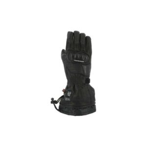 Gants chauffants V'Quattro Vulcan 18 en cuir noir avec câbles de raccordement