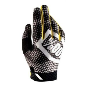 Gants cross 100% RIDEFIT CORPO noirs et jaunes en taille S
