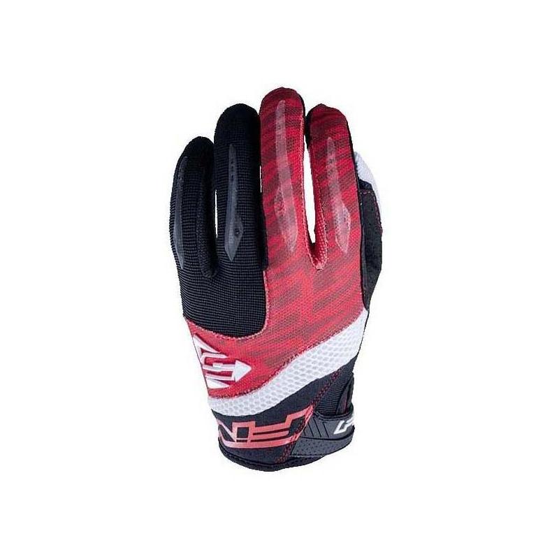 Gants cross Five MXF 2 rouge et blanc avec protections annoncées