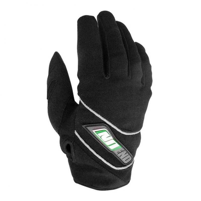 Gants cross Noend Sober-X noir et vert avec fermeture velcro aux poignets