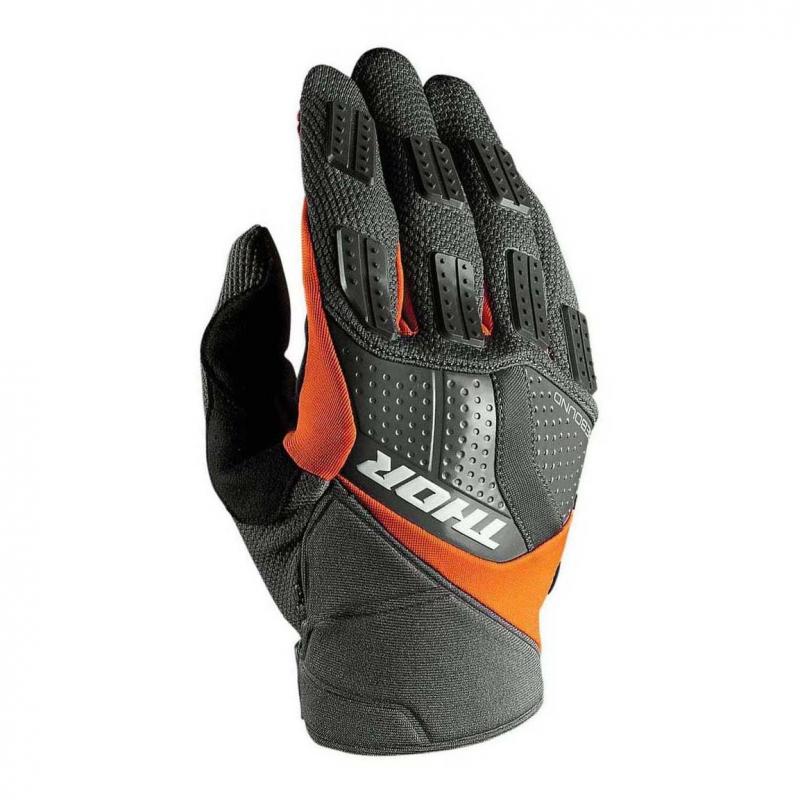 Gants cross Thor REBOUND marron et orange en tissu extensible