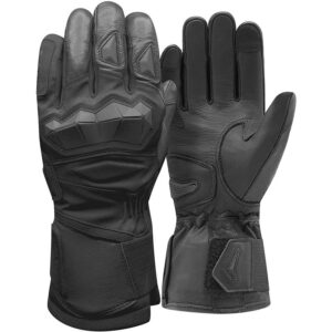 gants chauffants Racer Long Blocks Winter noirs avec manchette néoprène