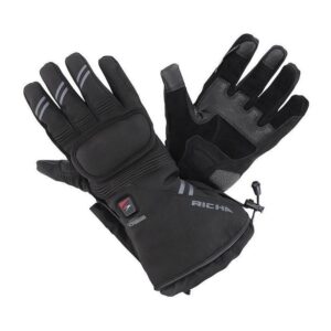 Gants chauffants Richa Inferno noirs avec manchette longue et coque aux métacarpes