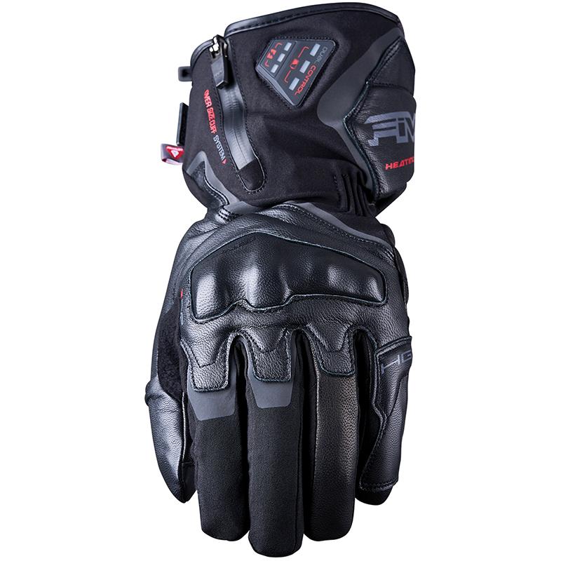 Gants chauffants Five HG1 EVO WP en cuir noir avec protections et batteries